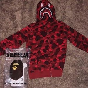 Red BAPE hoodie